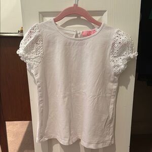 Bisby White Eyelet Sleeve Kids Top